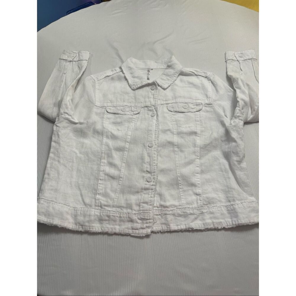 Lulu B Women’s White Linen Jacket Plus Size 1X - Picture 4 of 7